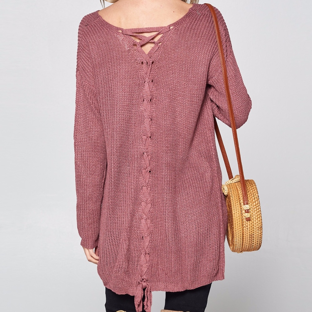 Lace Up Sweater